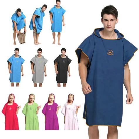 Microfiber Poncho Towel Surf Beach Wetsuit Changing Bath Robe With Hood