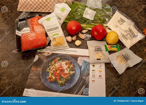 Hello Fresh Meal Kits Packed In Paper Bags Editorial Photo