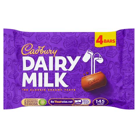 Cadbury Dairy Milk Chocolate Bar 4 Pack 1088g Multipacks Iceland Foods