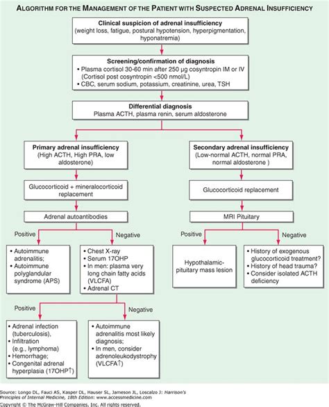 Suspected Adrenal Insufficiency Algorithm Addisons Disease Adrenal