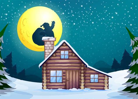Log Cabin In The Snow Clip Art Clip Art Vector Images