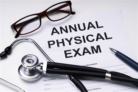 Annual Physical Exam Form Stock Image Image Of Life 182278811