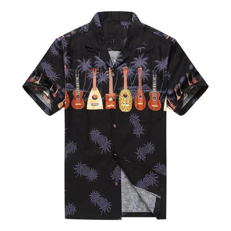 Made In Hawaii Men S Hawaiian Shirt Aloha Shirt Cross Ukulele Music In