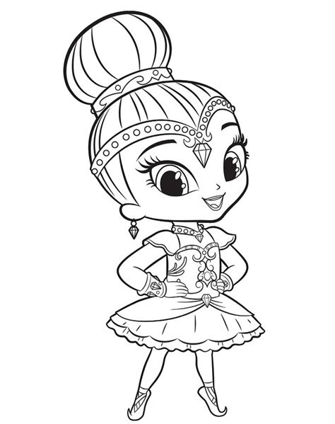Shimmer And Shine Coloring Pages Leah Free Coloring Sheets