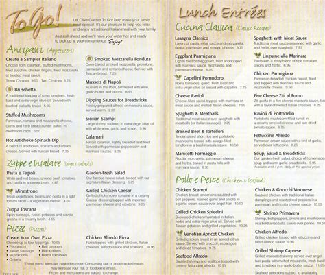 The goal of the the soup, salad & breadsticks classic lunch combination at olive garden becomes a tuscan. 7 Best Olive Garden Menu Printable Out - printablee.com