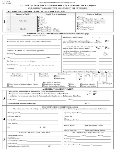 Form Cfs 718 A Download Printable Pdf Authorization For Background