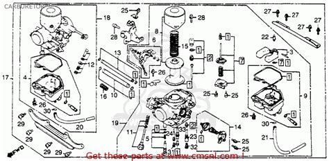 Honda Cm450a Hondamatic 1983 Usa Carburetor Schematic Partsfiche