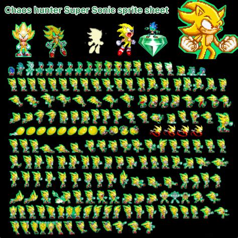 Chaos Hunter Sonic Super Sprite Sheet By Shadowxcode On Deviantart