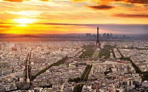 Download Wallpapers 4k Paris Eiffel Tower Sunset
