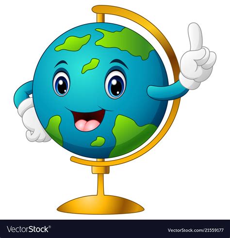 Cartoon World Globe Pointing Royalty Free Vector Image