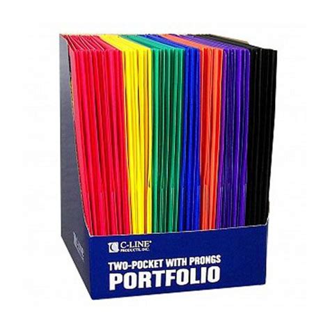 C Line Two Pocket Heavyweight Poly Assorted Folder With Prongs 10pk Cli 32960