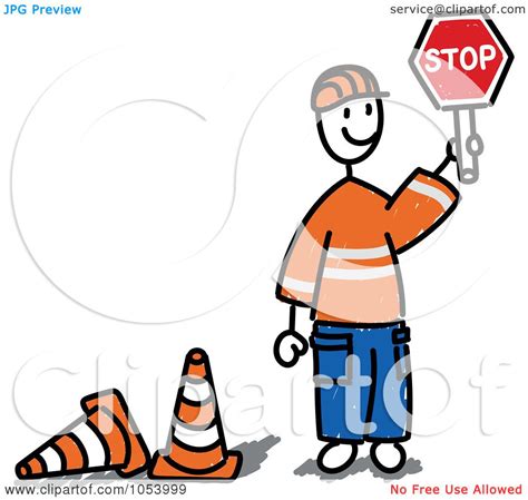 Royalty Free Vector Clip Art Illustration Of A Stick Man Construction