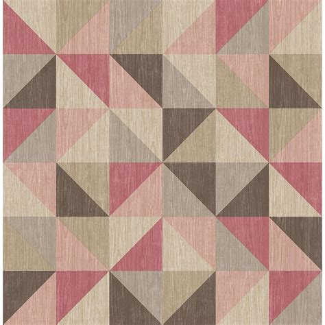 A Street Puzzle Pink Geometric Wallpaper Sample 2697