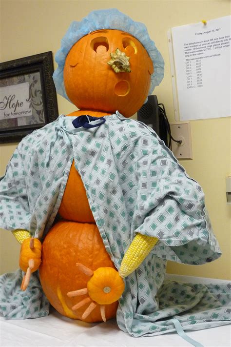 Hospital Pumpkin Carving Contest Patient With Gown Open In The Back