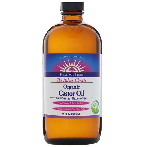 Heritage Store, Organic Castor Oil, 16 fl oz (480 ml) - iHerb