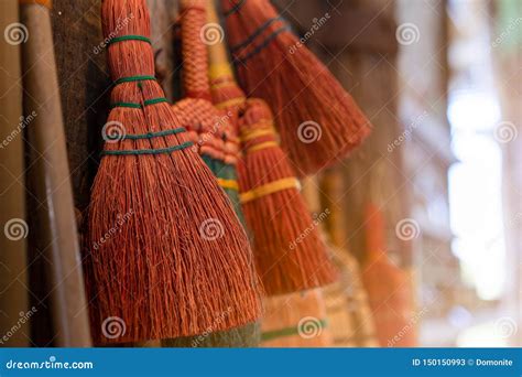 Broom Hanging On The Wall Stock Image Image Of Texture 150150993