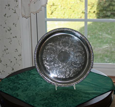 Vintage Galley Tray William Rogers Silverplate 670 Round Etsy