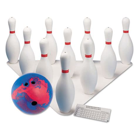 Champion Bowling Set Plasticrubber White 1 Ball10 Pinsset