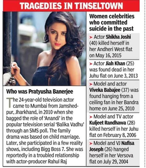 Actress Pratyusha Banerjee Of Balika Vadhu Fame Commits Suicide Times