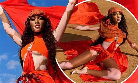 Winnie Harlow Puts On Leggy Display In Daring Red Cut Out Gown As She