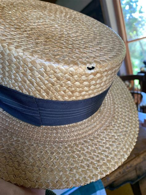 Vintage Stetson Select Boater Straw Hat Etsy