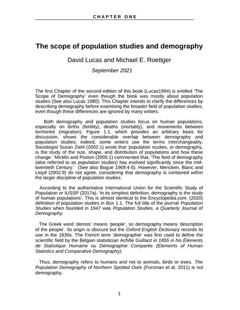 Pdf The Scope Of Demography