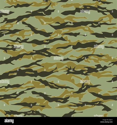 Forest Tiger Stripe Camouflage Seamless Patterns Vector Illustration