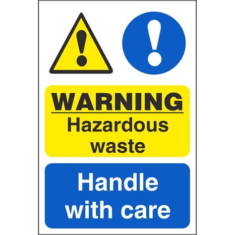 Warning Hazardous Waste Handle With Care Signs Chemical Hazards