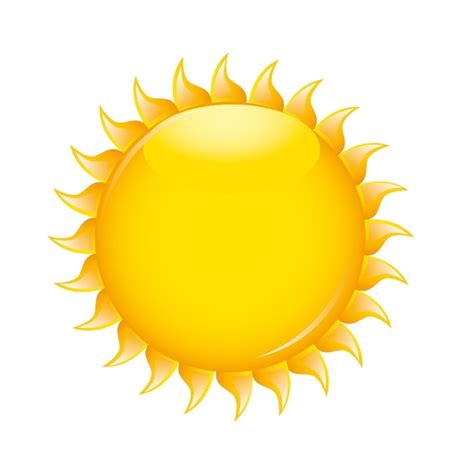 Sol Isolado Amarelo Ilustração Vetorial De Verão Vetor Premium
