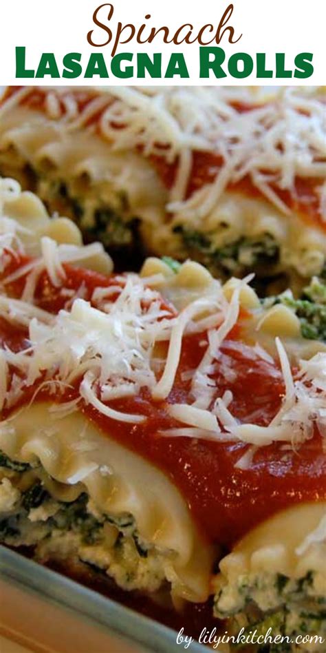 Spinach Lasagna Rolls Recipes