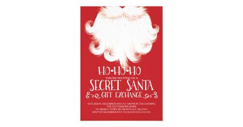 Ho Ho Ho Secret Santa Christmas Party Card Zazzle