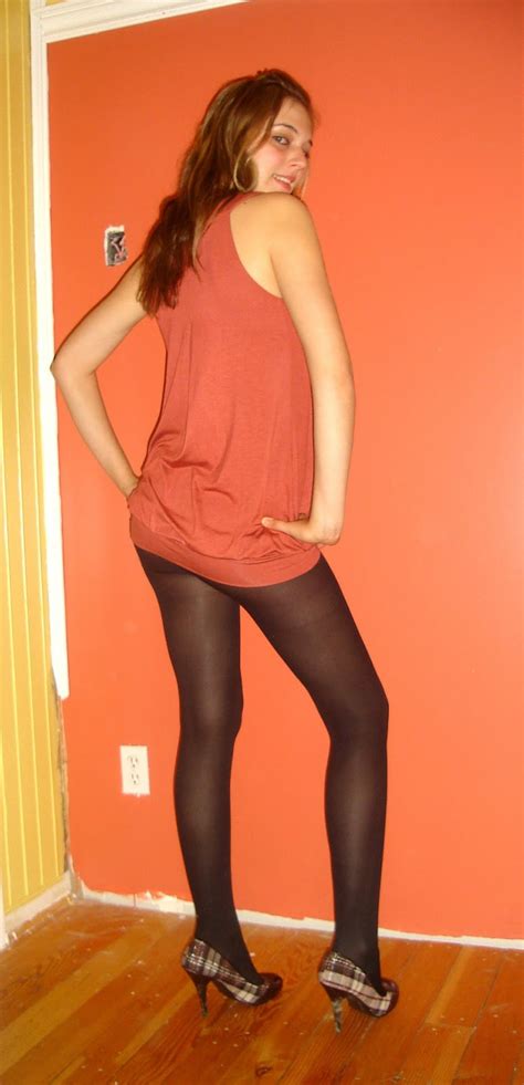 Women`s Legs And Feet In Tights Legs And Feet In Black And Tan Tights 8