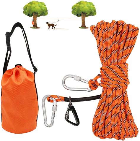 50ft Dog Runner For Yard Dog Tie Out Cable Dog Runner Dog Leads For