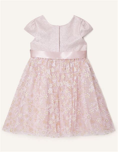 Baby Maisie Glitter Jacquard Dress Pink Baby Girl Dresses Monsoon Uk