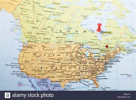 United States And Canada On World Map Stock Photo 169505722 Alamy