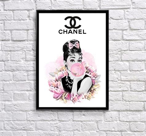 Audrey Hepburn Wall Art Chanel Home Decor Chanel Chanel Art Fashion