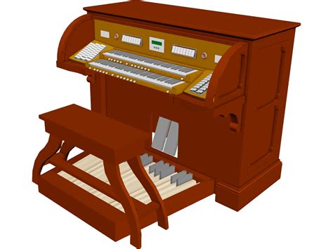 Church Pipe Organ Console 3d Model 3dcadbrowser