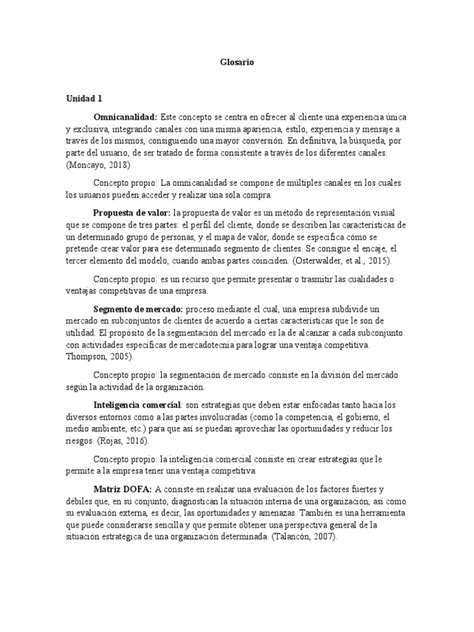 Glosario Gestion Empresarial 2 Pdf Marketing Producto Negocio