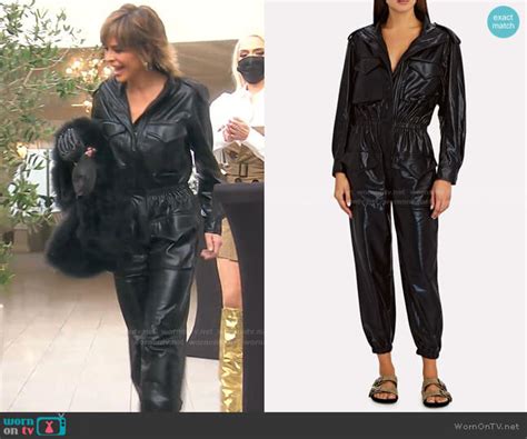 Wornontv Lisas Black Cargo Leather Jumpsuit On The Real Housewives Of