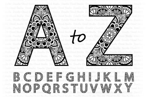 Mandala Alphabet Svg Mandala Letters Svg Alphabet Clipart 435485
