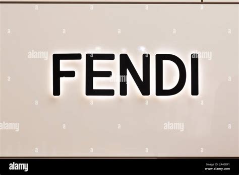 Italian Luxury Fashion House Fendi Logo Seen In Shenzhen Stock Photo