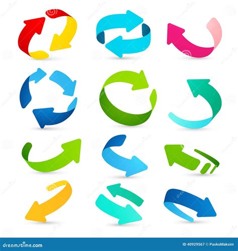 Set Of Colored Arrows Icons Vector Stock Vector Illustration Of