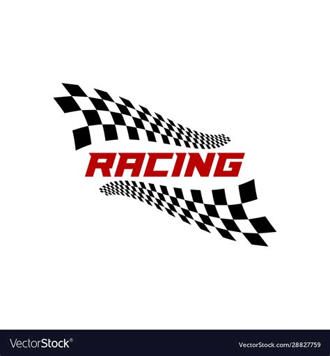 Race Flag Logo Icon Racing Logo Concept Modern Vector Image