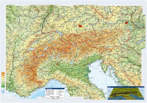 Large Topographical Map Of Austria And Neighboring Countries Austria