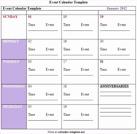 8 Excel Quarterly Calendar Template Excel Templates
