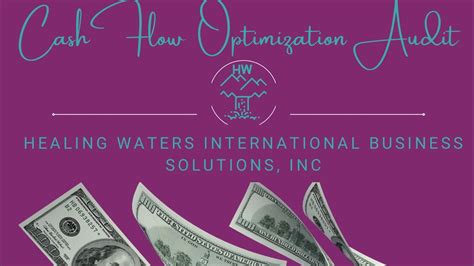 getting startups capital and cash flow healing waters international
