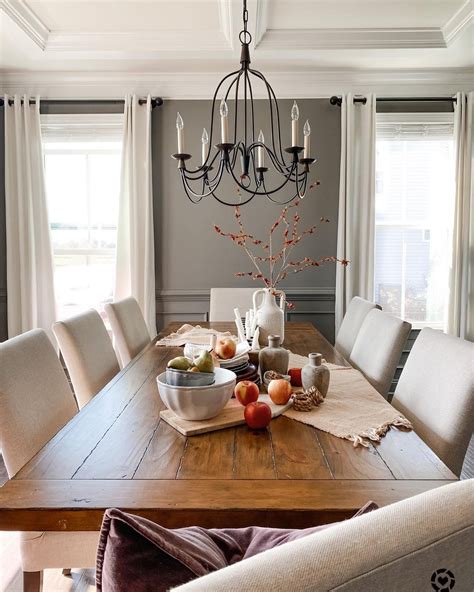 Farmhouse Dining Room Gray Walls With Windows Soul And Lane