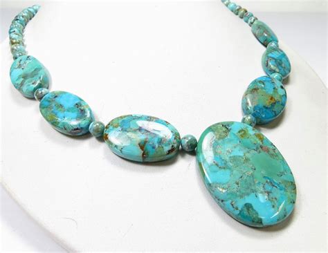 JAY KING MINE FINDS DTr STUNNING IRON MOUNTAIN TURQUOISE BEAD NECKLACE