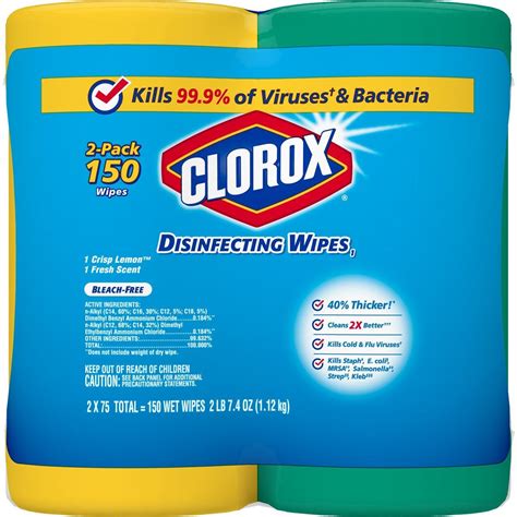 Amazon has the clorox disinfecting wipes value pack, 75 ct each, pack of 3 on sale for $9.98. Clorox Disinfecting Wipes Value Pack, Bleach Free Cleaning ...