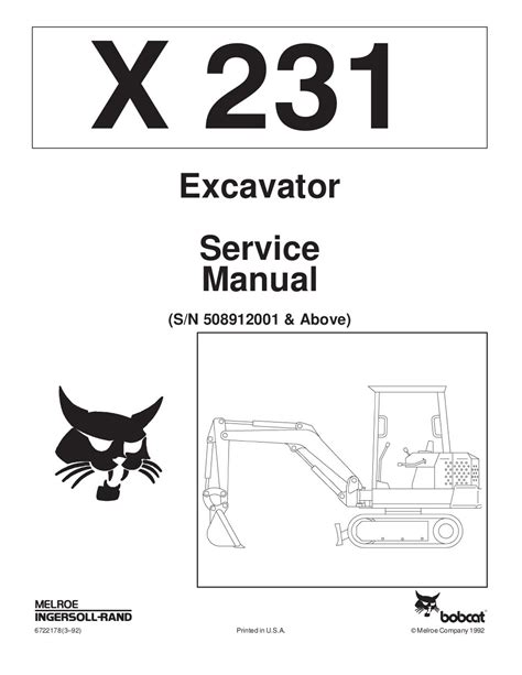 bobcat  mini excavator service repair manual sn